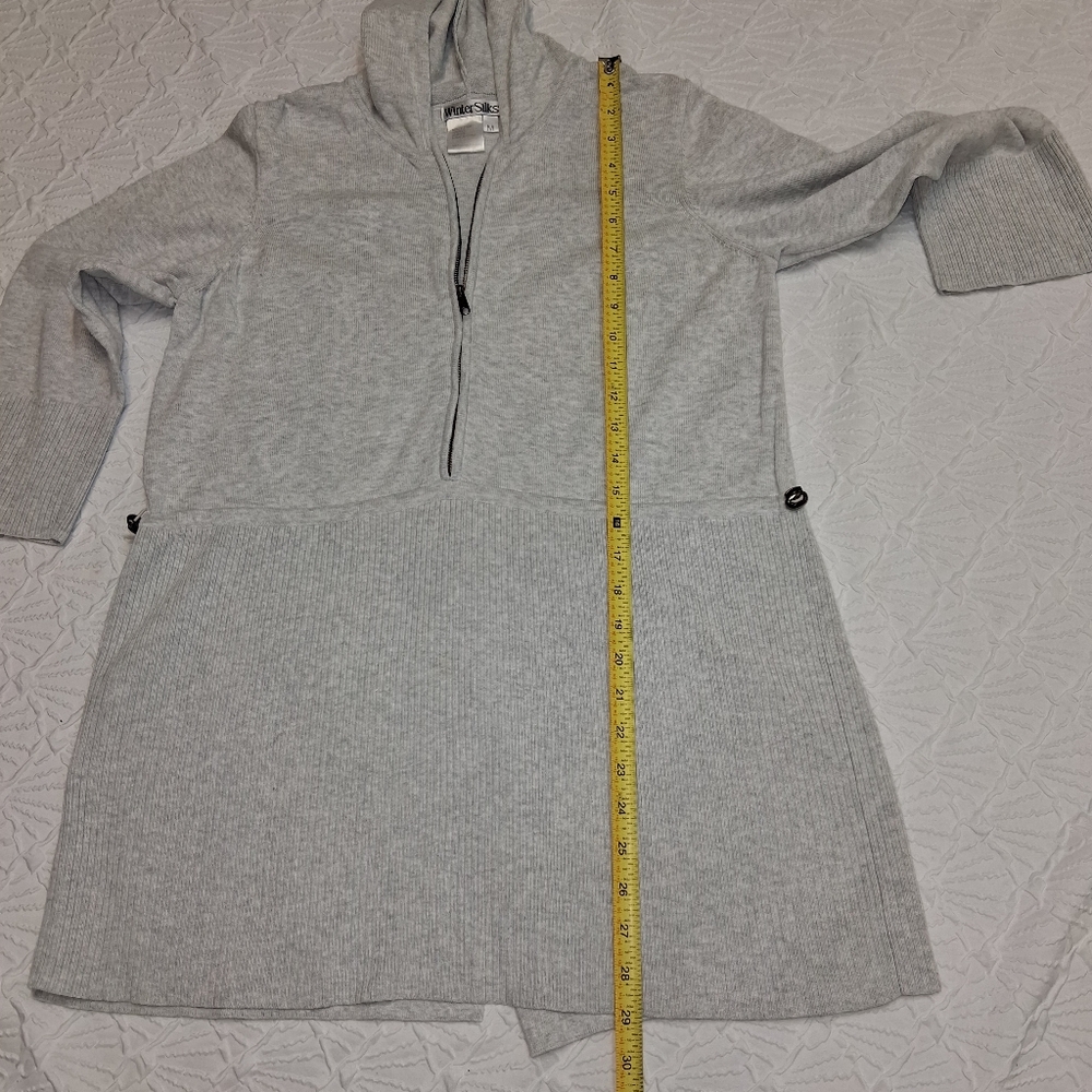 WinterSilks Light Gray Knit Top Size M - Picture 11 of 17